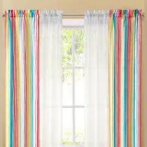 4 pcs Curtain Panel Set 54” X 39” Panels Color Stripes Multicolored Washable